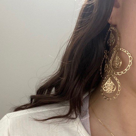 Vintage gold earrings - Picture 2 of 2